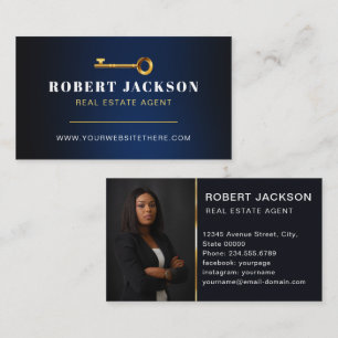 Carte De Visite Code QR de l'agent immobilier Photo Real Estate Go