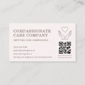 Carte De Visite Code QR de l'aide professionnelle aux seniors (Devant)