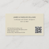 Carte De Visite Code QR de l'arbre de jardinage paysager (Dos)