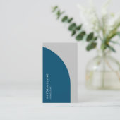 Carte De Visite Code Qr de l'arc gris clair bleu vertical du consu (Debout devant)