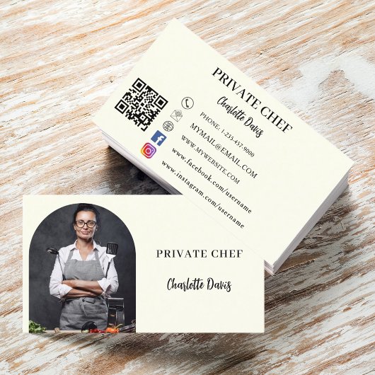 Carte De Visite Code QR de l'arche photo du chef privé
