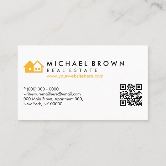 Carte De Visite Code qr de l'architecte Key House Realtor (Dos)