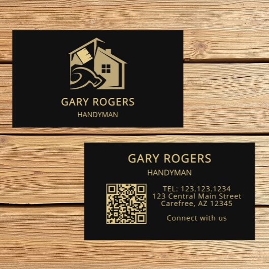 Carte De Visite Code QR de l'artisan de la rénovation et de la rép