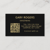 Carte De Visite Code QR de l'artisan de la rénovation et de la rép (Dos)