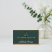 Carte De Visite Code QR de l'artisan en construction verte Profess (Debout devant)