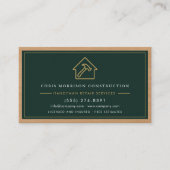 Carte De Visite Code QR de l'artisan en construction verte Profess (Devant)