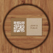 Carte De Visite Code QR de l'artisanat moderne Brown