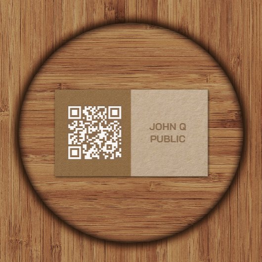 Carte De Visite Code QR de l'artisanat moderne Brown