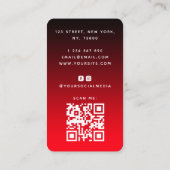 Carte De Visite Code QR de l'artiste de l'ongle de Parties scintil (Dos)