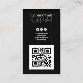 Carte De Visite Code QR de l'artiste d'illustration modifiable (Dos)