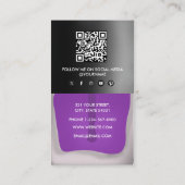 Carte De Visite Code QR de l'artiste en ongles Manucure Pédicure B (Dos)