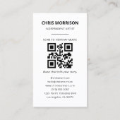 Carte De Visite Code QR de l'artiste indépendant Photo (Dos)