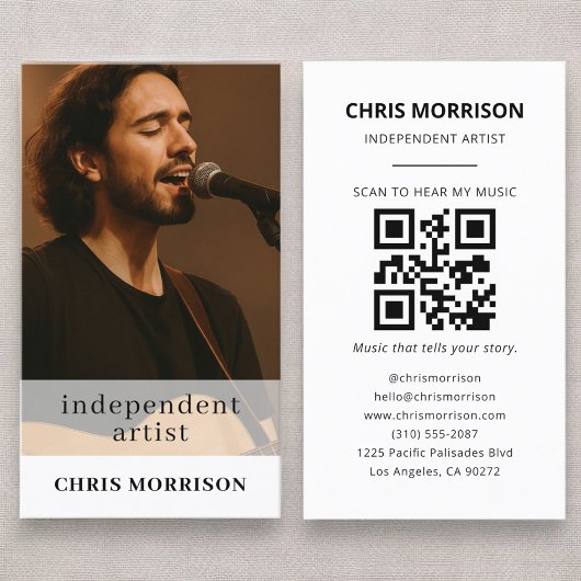 Carte De Visite Code QR de l'artiste indépendant Photo