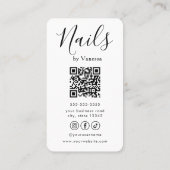 Carte De Visite Code QR de l'artiste manucure de luxe Studio Chic (Dos)