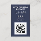 Carte De Visite Code QR de l'artiste numérique modifiable (Dos)