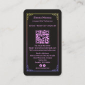 Carte De Visite Code QR de l'artiste ongulaire Rainbow Retro Celes (Dos)