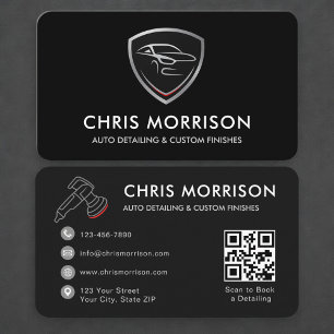 Carte De Visite Code QR de lavage de voiture de detailing automobi