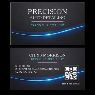 Carte De Visite Code QR de lavage de voiture et de detailing autom