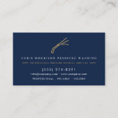 Carte De Visite Code QR de lavage sous pression Navy Blue (Devant)