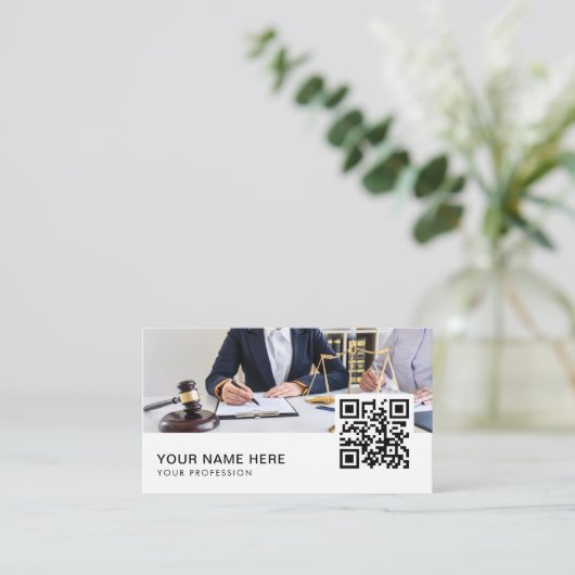 Carte De Visite Code QR de l'avocat (Debout devant)