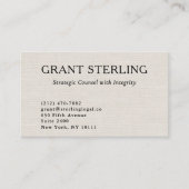 Carte De Visite Code QR de l'avocat en lin minimal (Devant)