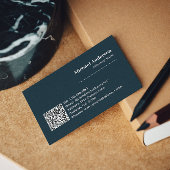 Carte De Visite Code QR de l'avocat professionnel noir moderne