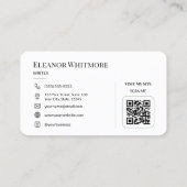 Carte De Visite Code QR de l'écrivain de livres anciens (Dos)