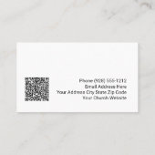 Carte De Visite Code QR de l'église de l'océan au coucher du solei (Dos)