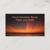 Carte De Visite Code QR de l'église de l'océan au coucher du solei (Devant)
