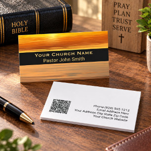 Carte De Visite Code QR de l'église du pasteur Reflet de coucher d