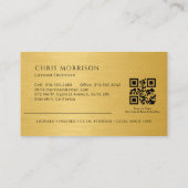 Carte De Visite Code QR de l'électricien métallique Entrepreneur É (Dos)