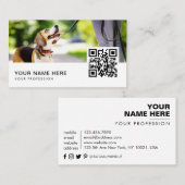 Carte De Visite code QR de l'éleveur de chiens (Devant / Derrière)