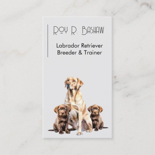 Carte De Visite Code QR de l'éleveur de chiens - Labrador Retrieve (Devant)