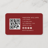 Carte De Visite Code QR de l'entraîneur à vie minimale moderne | M (Dos)