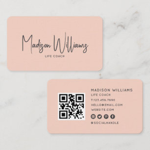 Carte De Visite Code QR de l'entraîneur à vie minimale moderne R
