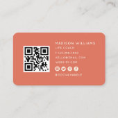 Carte De Visite Code QR de l'entraîneur à vie minimale moderne | T (Dos)
