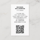 Carte De Visite Code QR de l'entraîneur de vie (Dos)