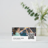 Carte De Visite Code QR de l'entraîneur de volley-ball (Debout devant)