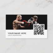 Carte De Visite Code QR de l'entraîneur mixed martial art (Devant)