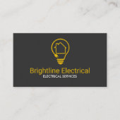 Carte De Visite Code QR de l'entrepreneur électrique moderne (Devant)