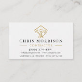 Carte De Visite Code QR de l'entrepreneur en réparations de maison (Devant)