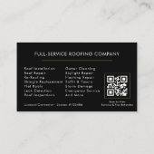 Carte De Visite Code QR de l'entrepreneur en toiture (Dos)