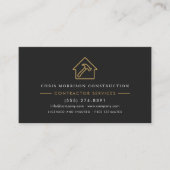 Carte De Visite Code QR de l'entrepreneur général Black Gold (Devant)
