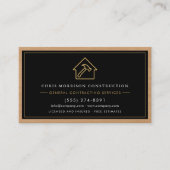 Carte De Visite Code QR de l'entrepreneur général Bois  (Devant)