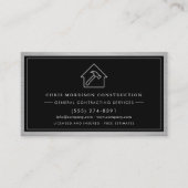 Carte De Visite Code QR de l'entrepreneur général Métal industriel (Devant)
