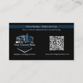 Carte De Visite Code QR de l'entreprise de camionnage professionne (Dos)