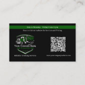 Carte De Visite Code QR de l'entreprise de camionnage professionne (Dos)