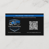 Carte De Visite Code QR de l'entreprise de camionnage professionne (Dos)