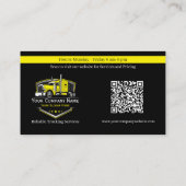 Carte De Visite Code QR de l'entreprise de camionnage professionne (Dos)