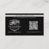 Carte De Visite Code QR de l'entreprise de camionnage professionne (Dos)